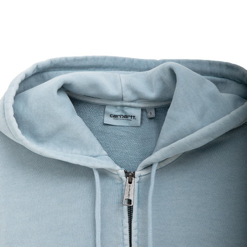 Carhartt WIP Hooded Duster Script Jacket Misty Sky Garment Dyed I033619 Degli Uberti